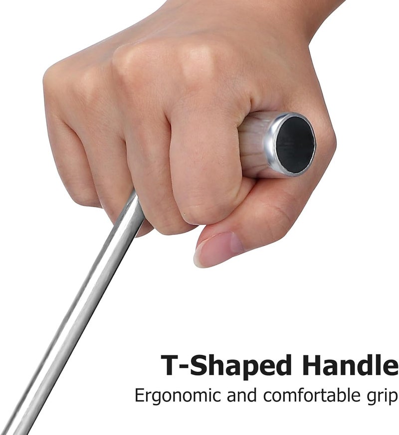 DOITOOL 2 قطع رافع غطاء بالوعة من الفولاذ المقاوم للصدأ، خطاف غطاء بالوعة، رافع غطاء بالوعة، خطافات رفع بالوعة، مفتاح غطاء بالوعة، أداة بالوعة لفتح أغطية بالوعة - رافعات بالوعة - Image 3